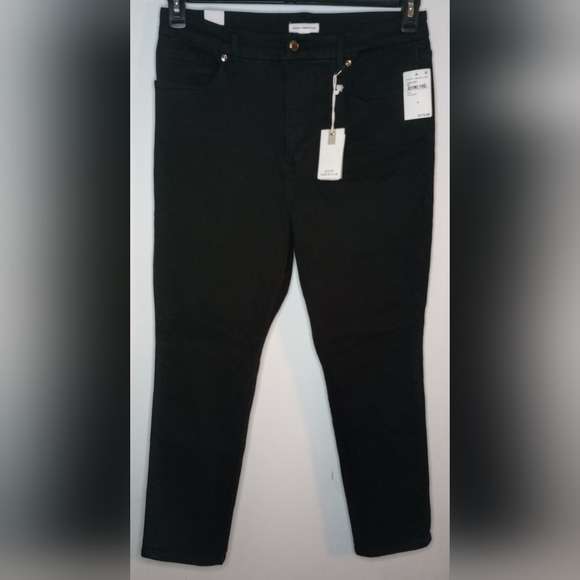 SALE 💥Good American Good Legs Skinny Crop Jeans Black Denim Stretch Jeans - Picture 3 of 8